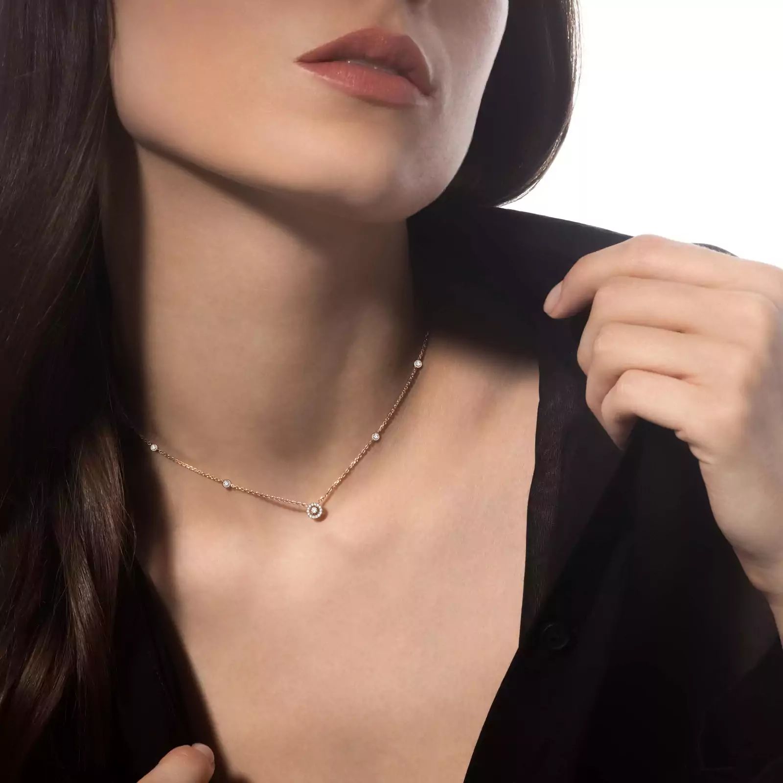 collier joy, diamant, or rose