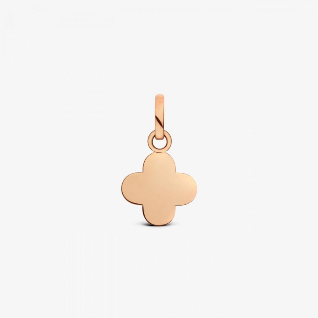 pendentif croix baby trèfle, or rose