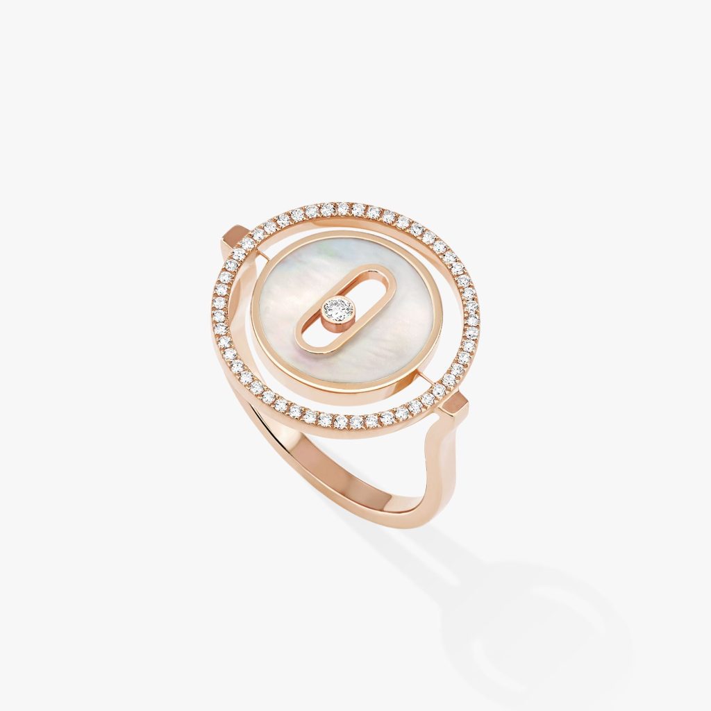bague lucky move pm nacre blanche, or rose