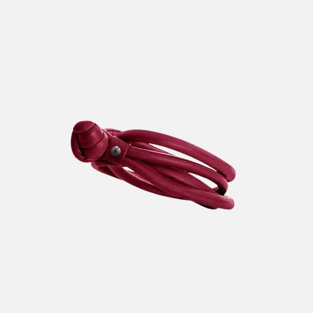 bracelet design, cordon cuir bordeaux