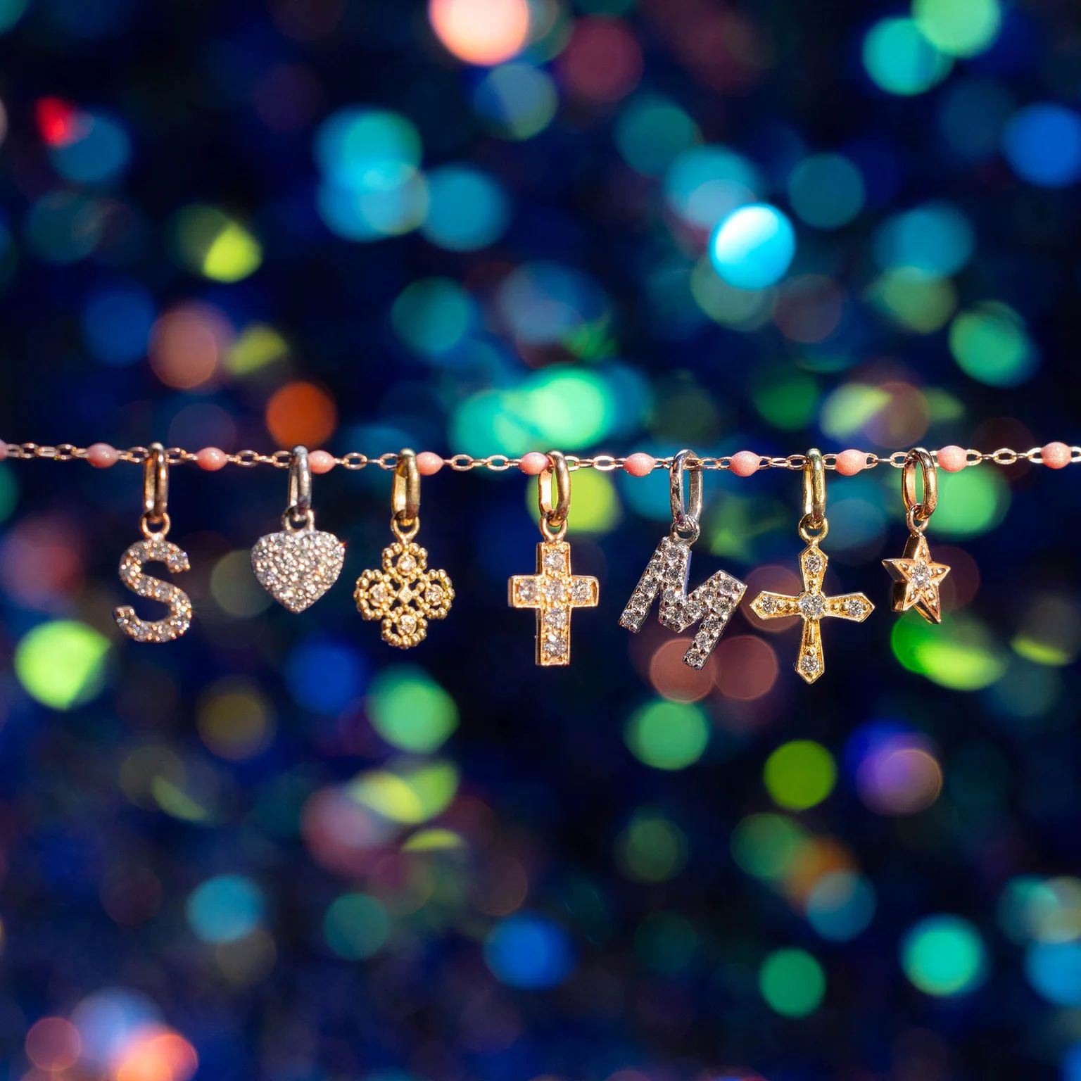 pendentif croix vintage, diamants, or jaune