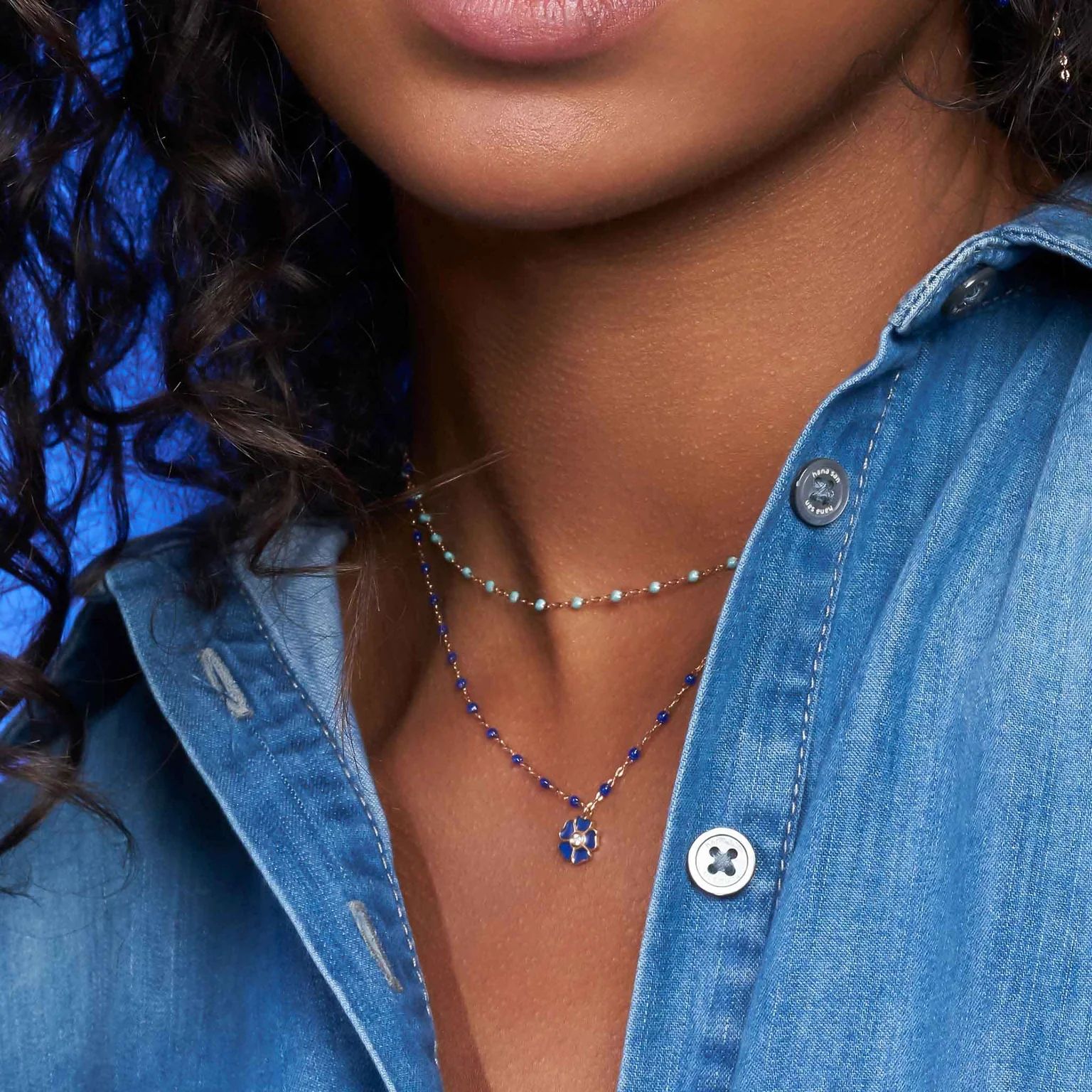 collier glacier classique gigi, or rose, 42 cm