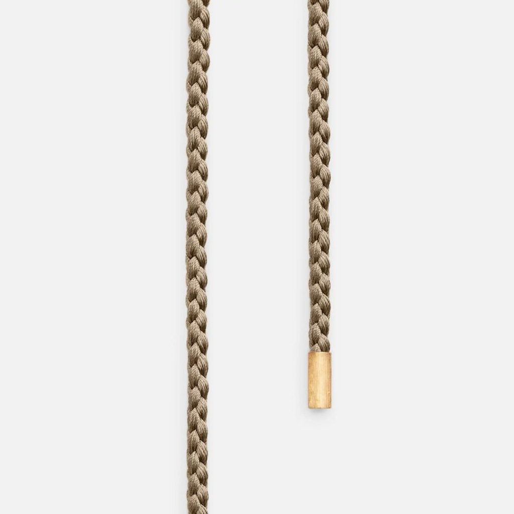cordon en soie twisted beige, or jaune