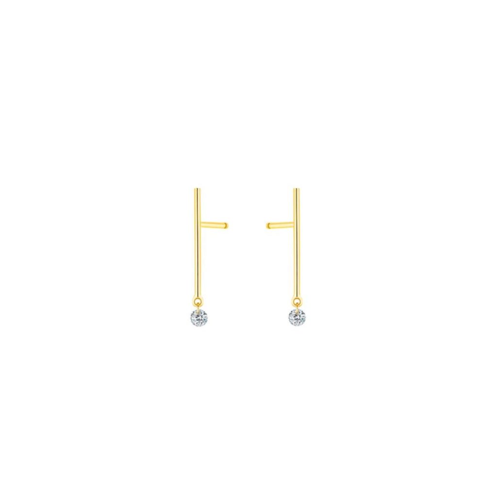mini pendants d'oreilles majorette, or jaune