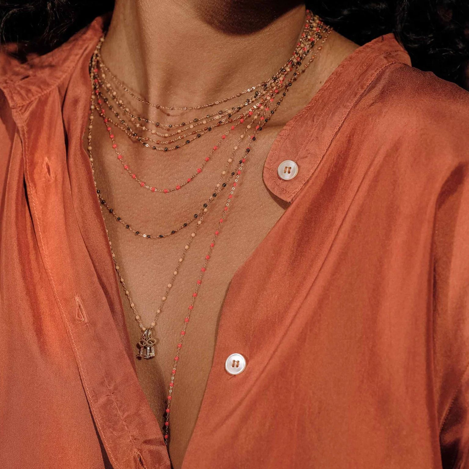collier nude classique gigi, or rose, 42 cm