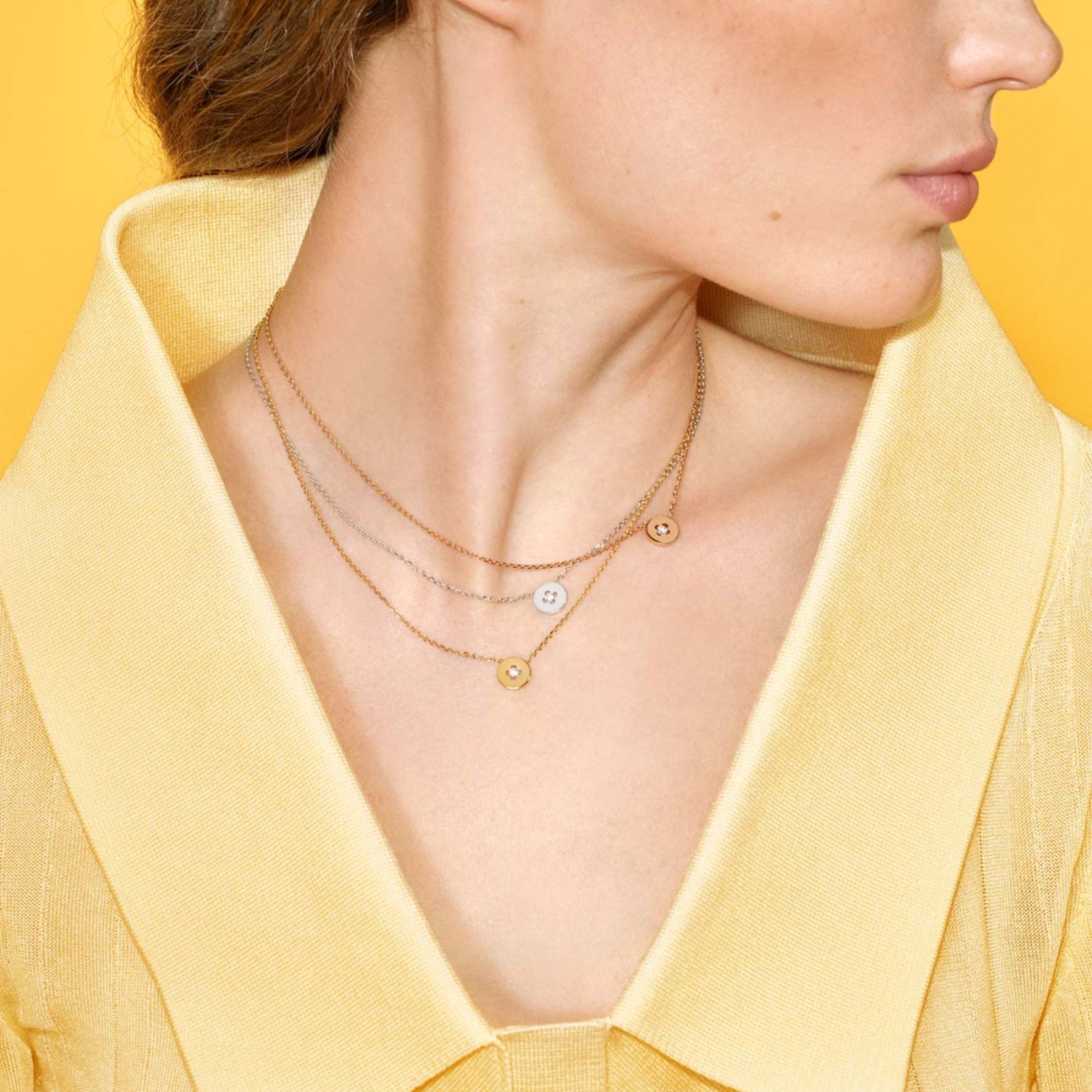collier royale mini, or blanc