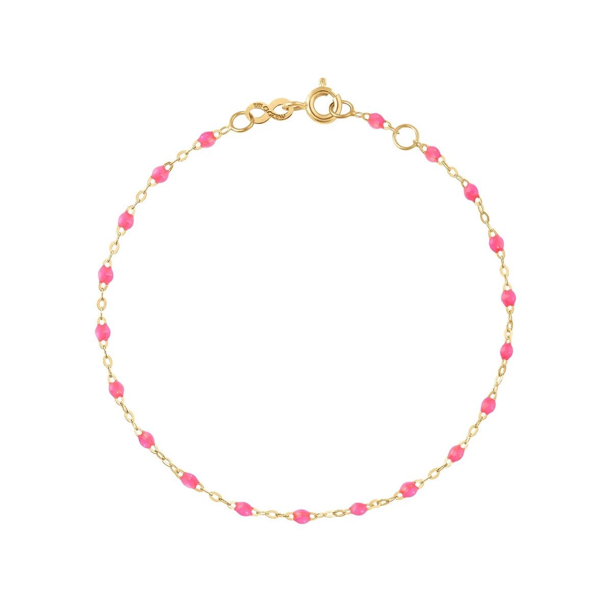 bracelet rose fluo classique gigi, or jaune, 17 cm