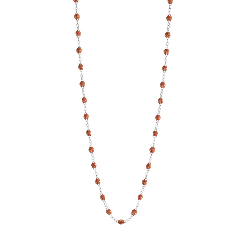 collier fauve classique gigi, or blanc, 50 cm
