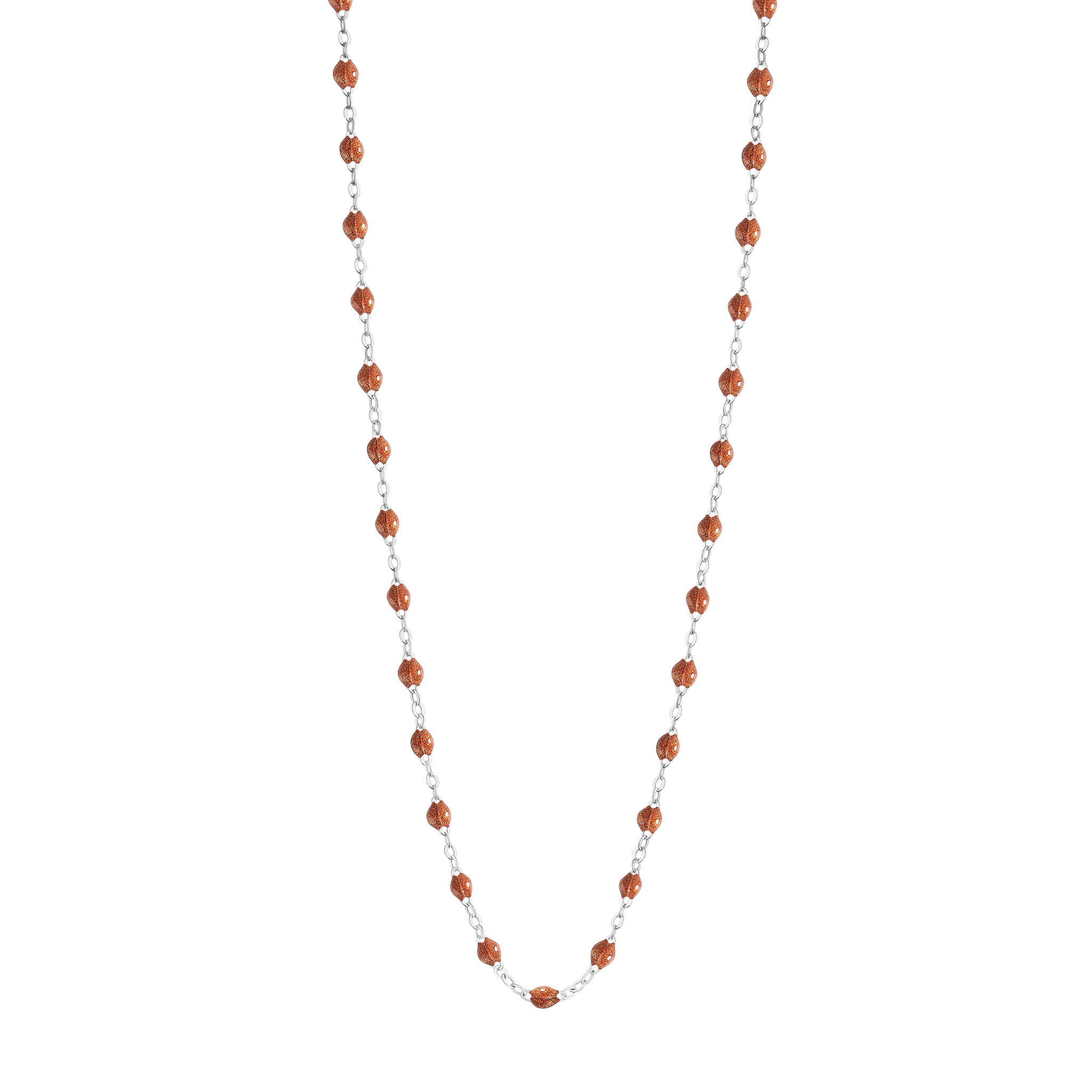 collier fauve classique gigi, or blanc, 50 cm