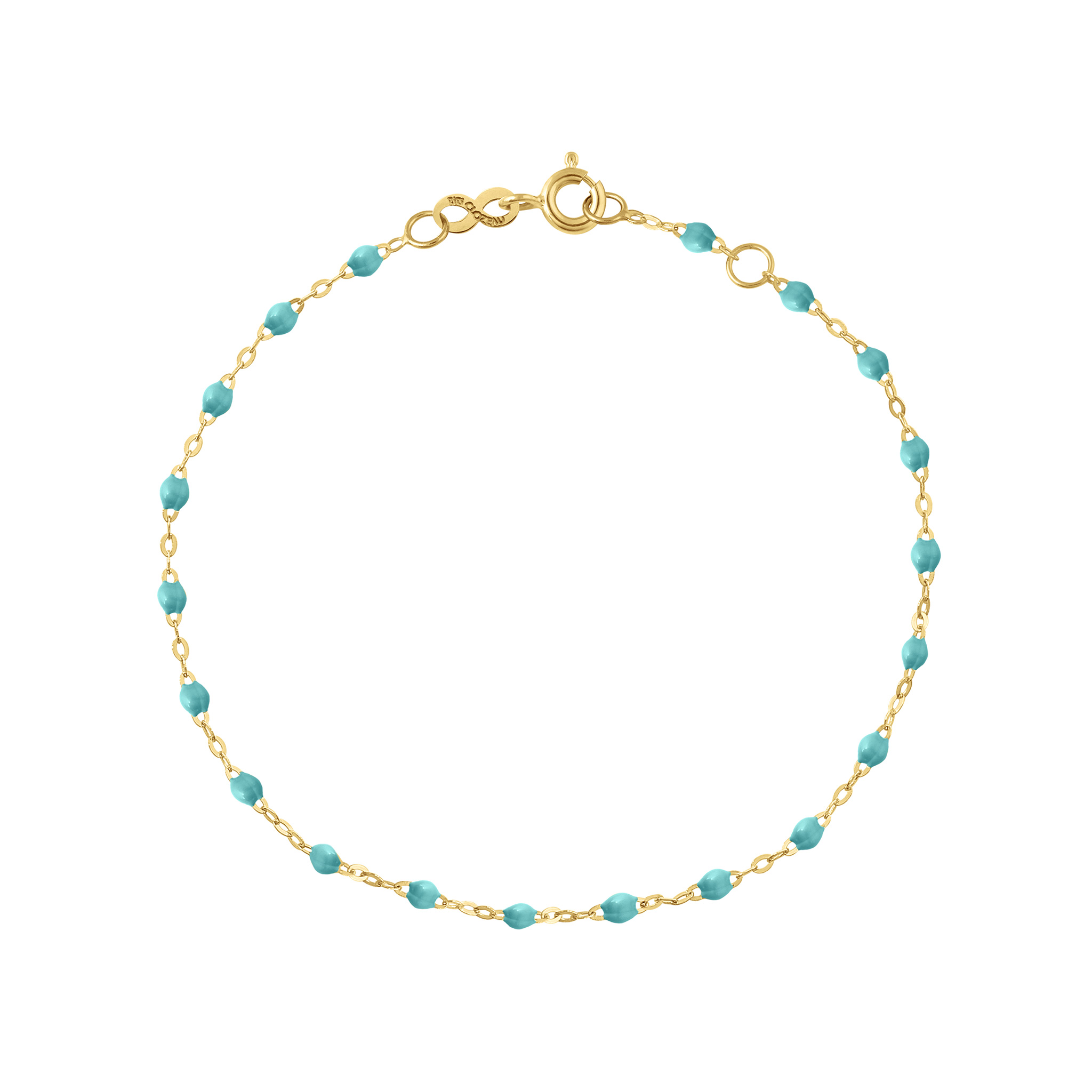 bracelet turquoise vert classique gigi, or jaune, 17 cm