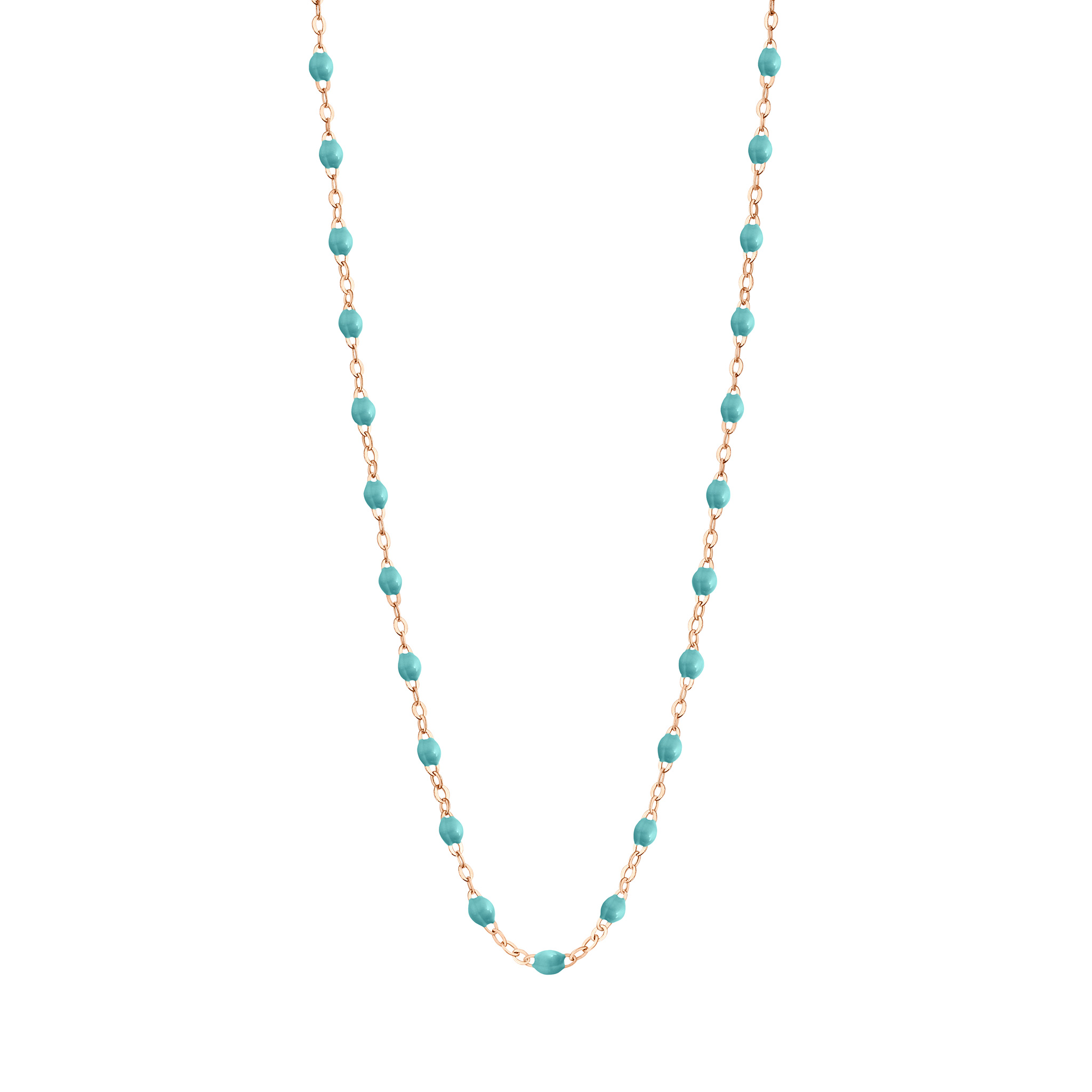 collier turquoise vert classique gigi, or rose, 42 cm