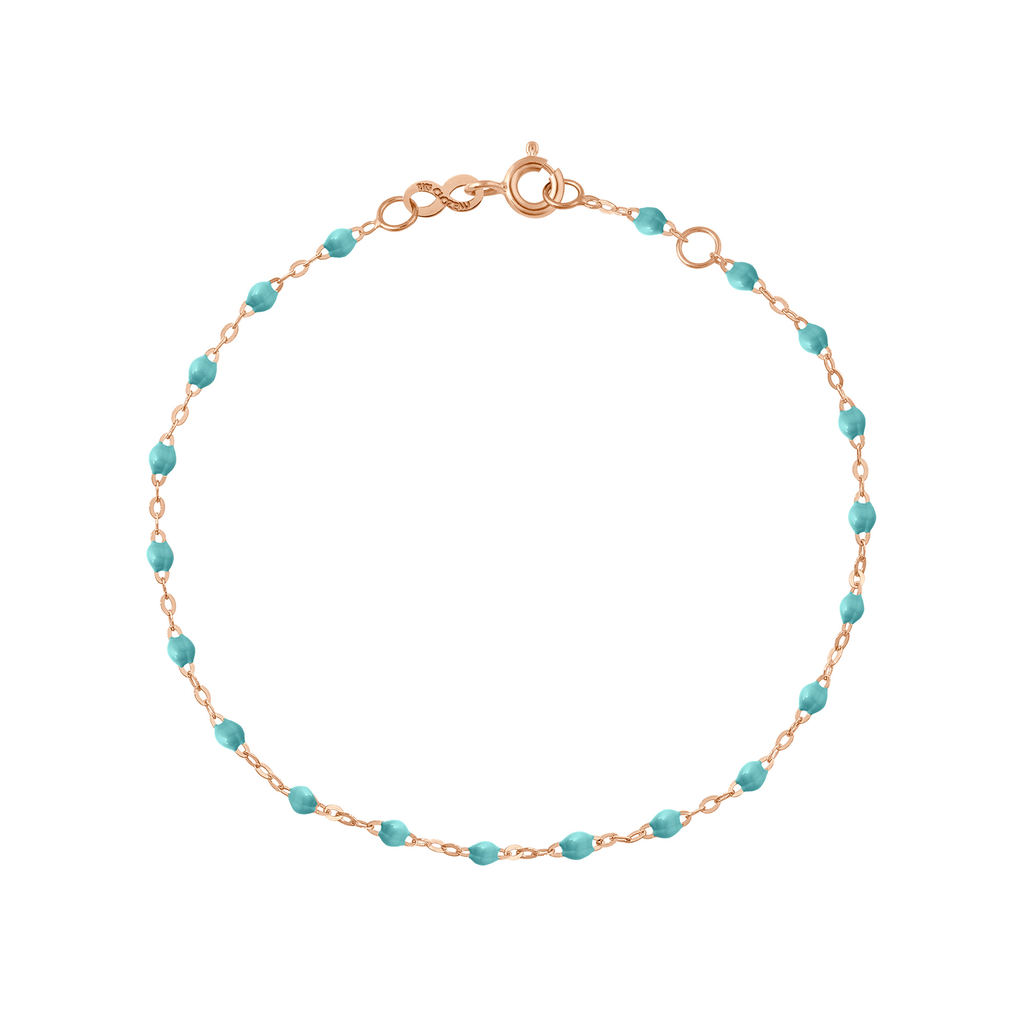 bracelet turquoise vert classique gigi, or rose, 17 cm