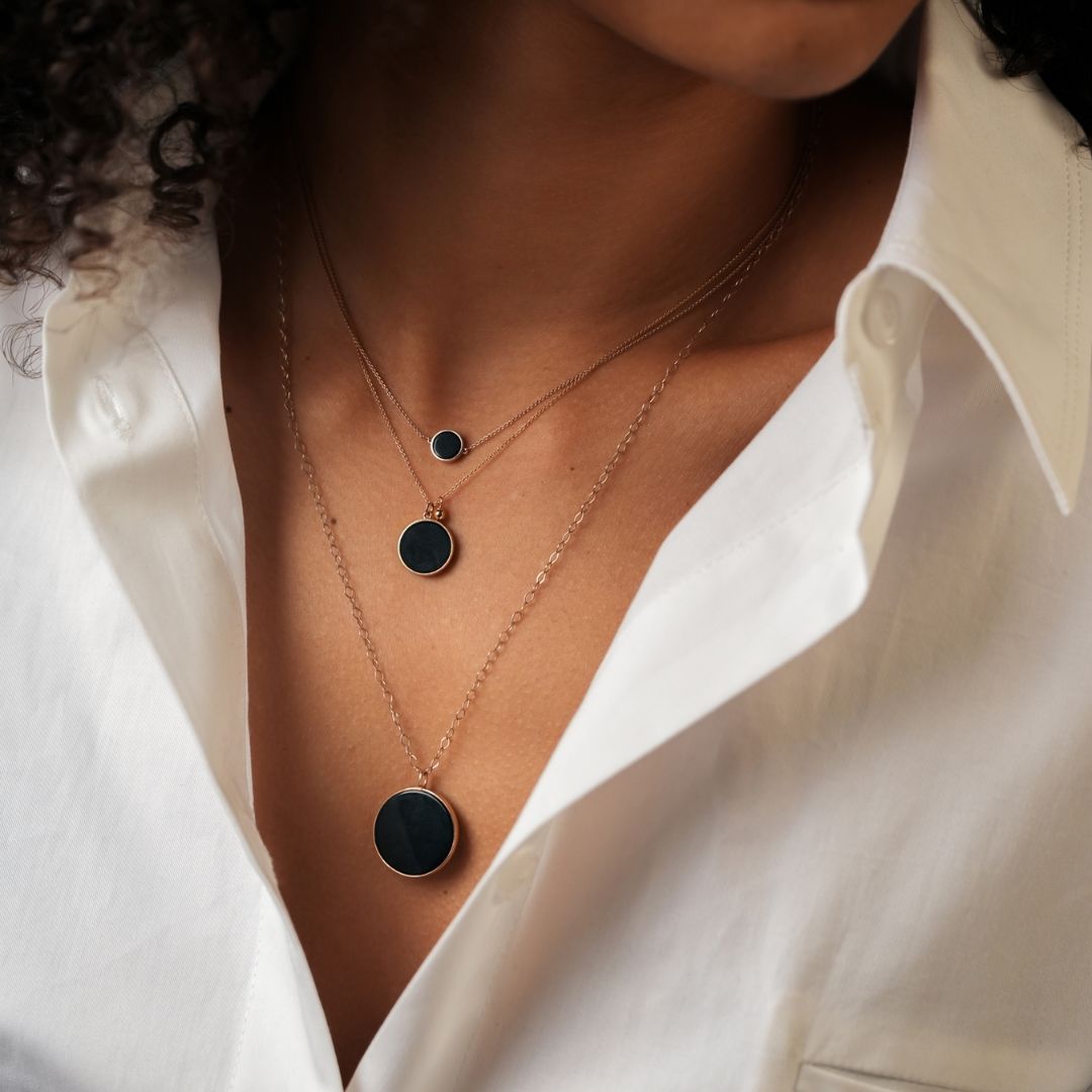 collier jumbo ever disc onyx, or rose