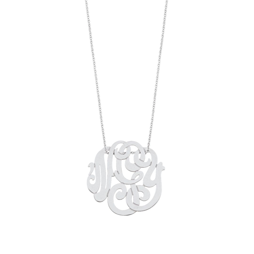 collier baby lace monogram, or blanc