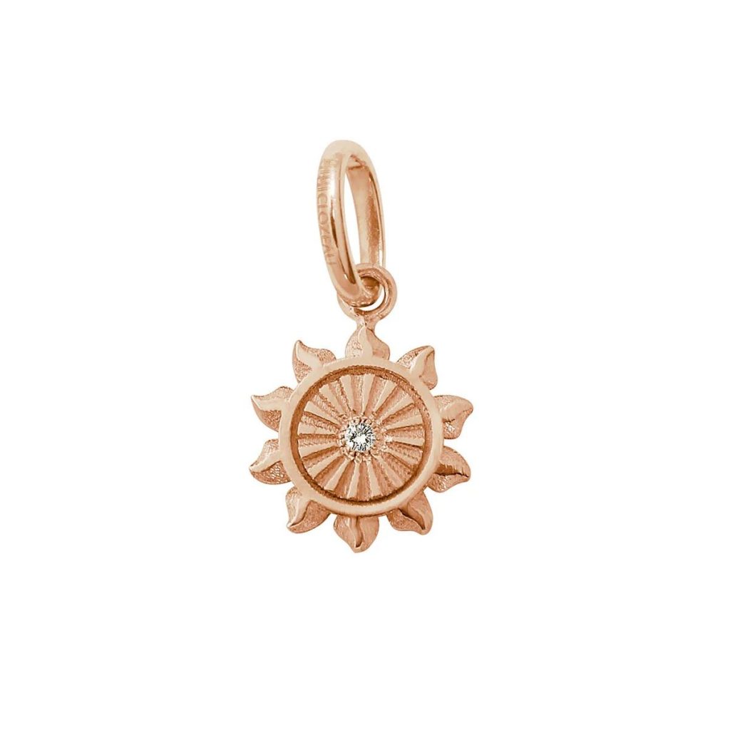 pendentif lucky sun, diamant, or rose
