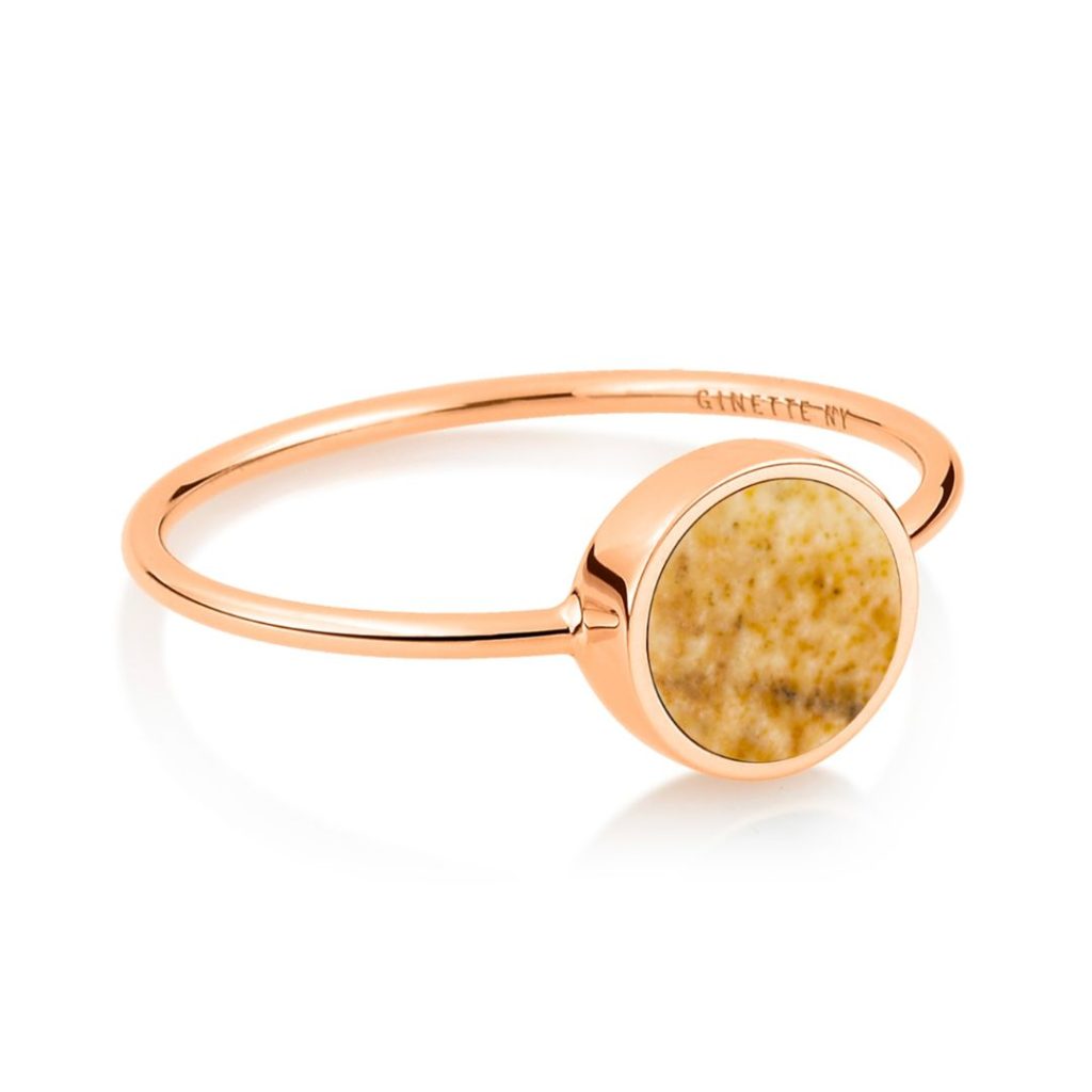 bague mini ever disc jaspe, or rose, t 52