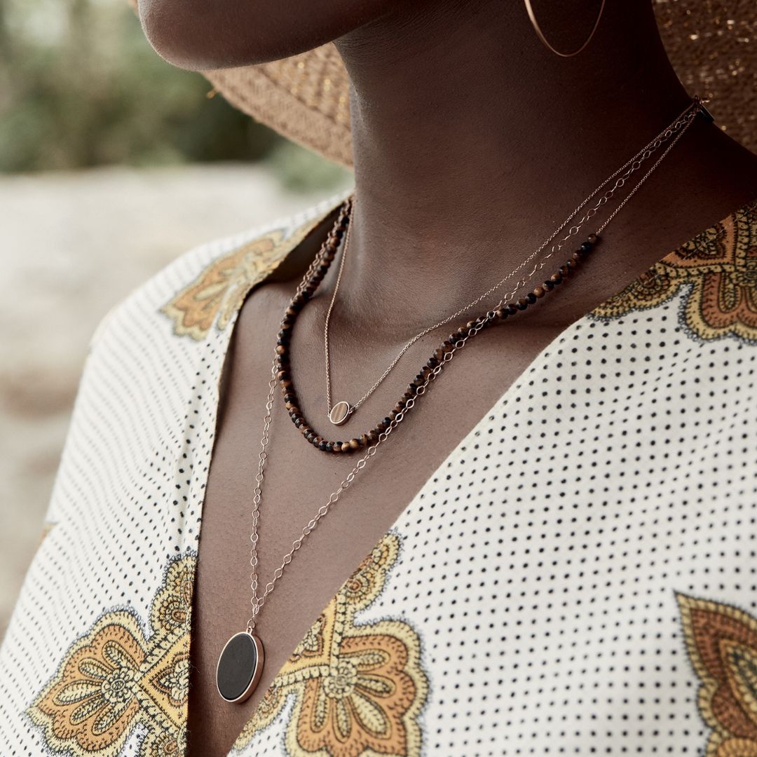 collier jumbo ever disc onyx, or rose