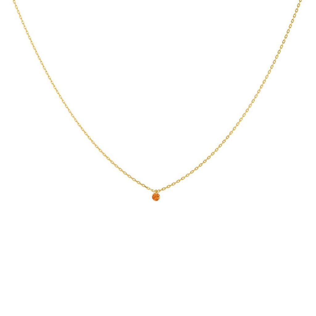 collier mini confetti saphir orange, or jaune