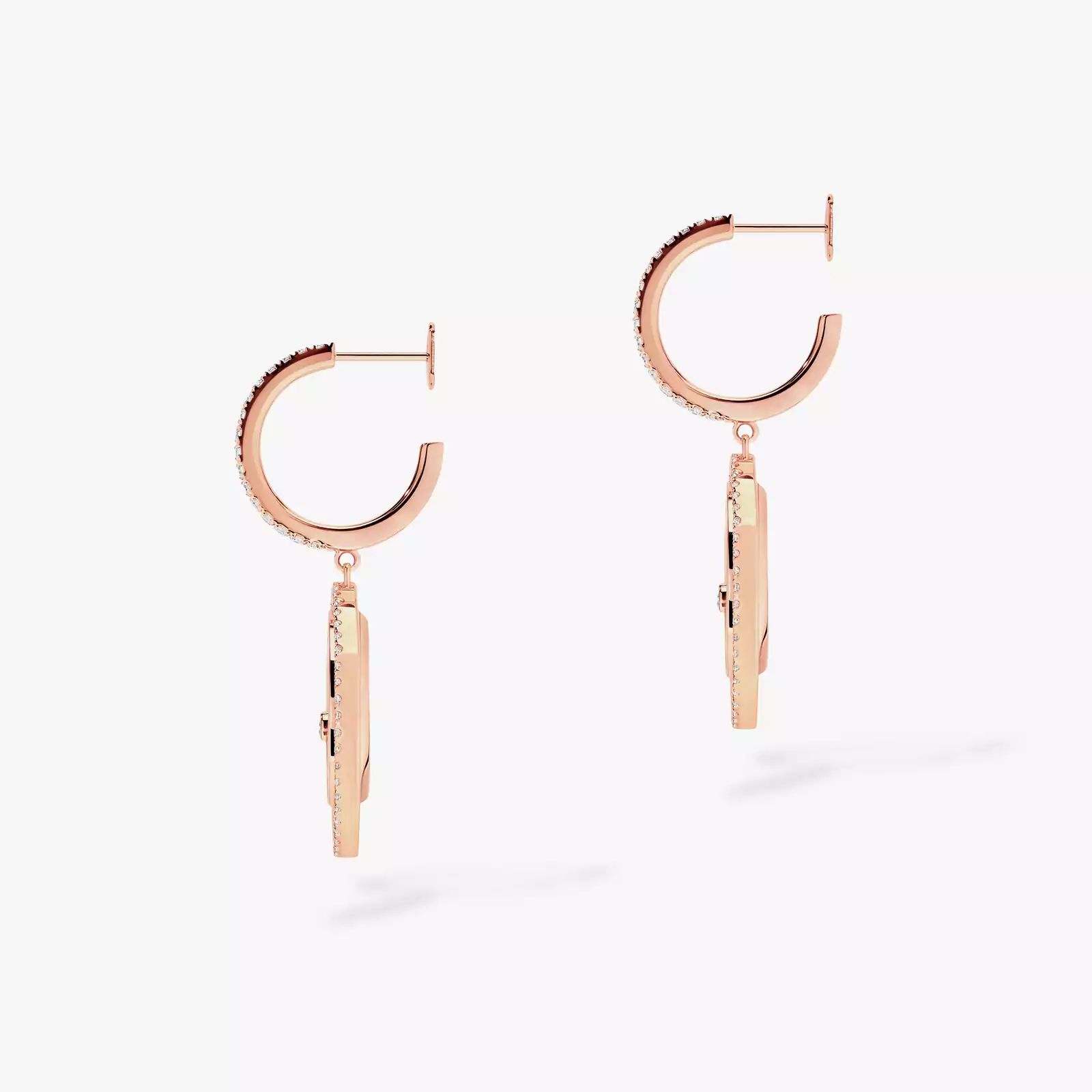 boucles d'oreilles lucky move pm nacre blanche, or rose