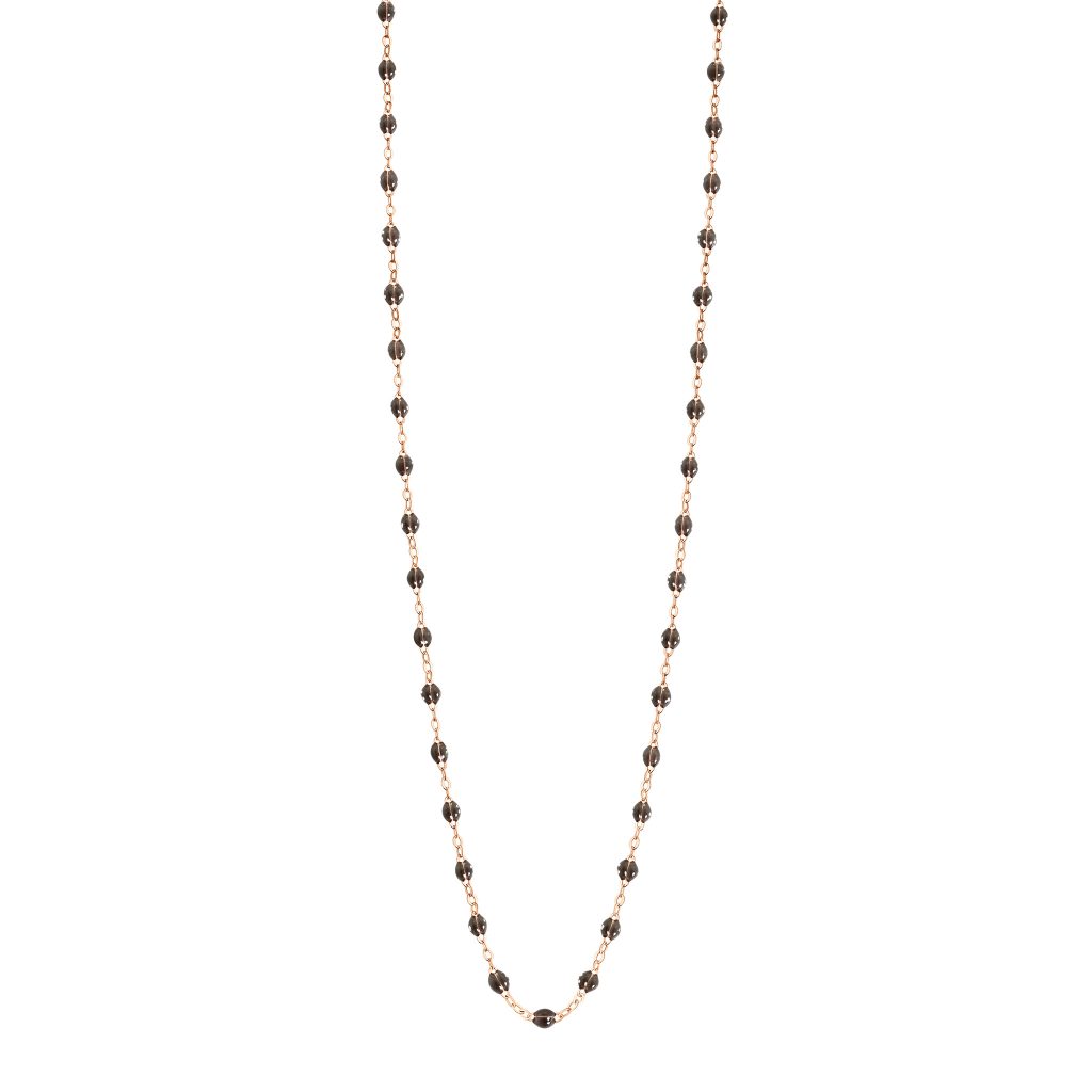 sautoir quartz classique gigi, or rose, 60 cm