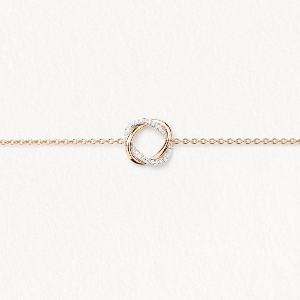 bracelet tresse, or rose et or blanc
