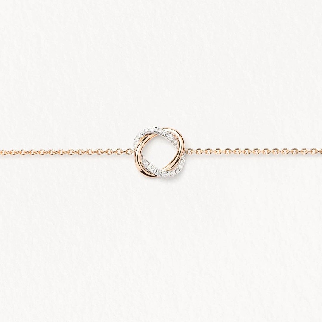bracelet tresse, or rose et or blanc