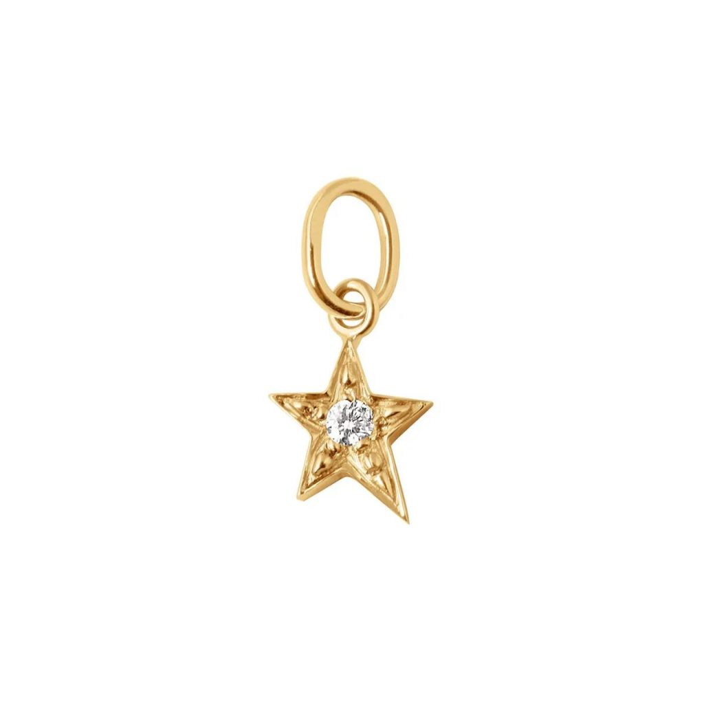 pendentif etoile, diamant, or jaune