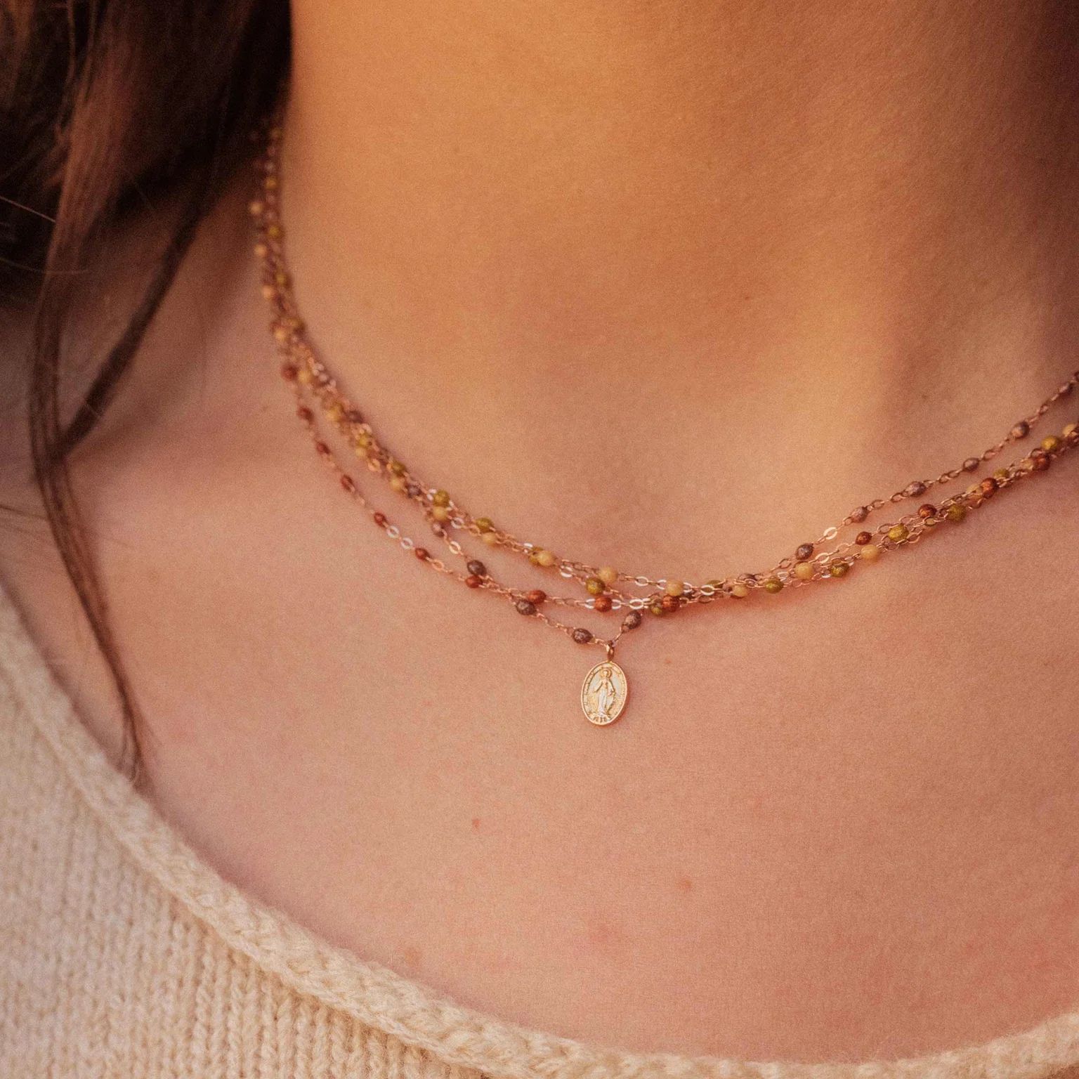 collier nude classique gigi, or rose, 42 cm