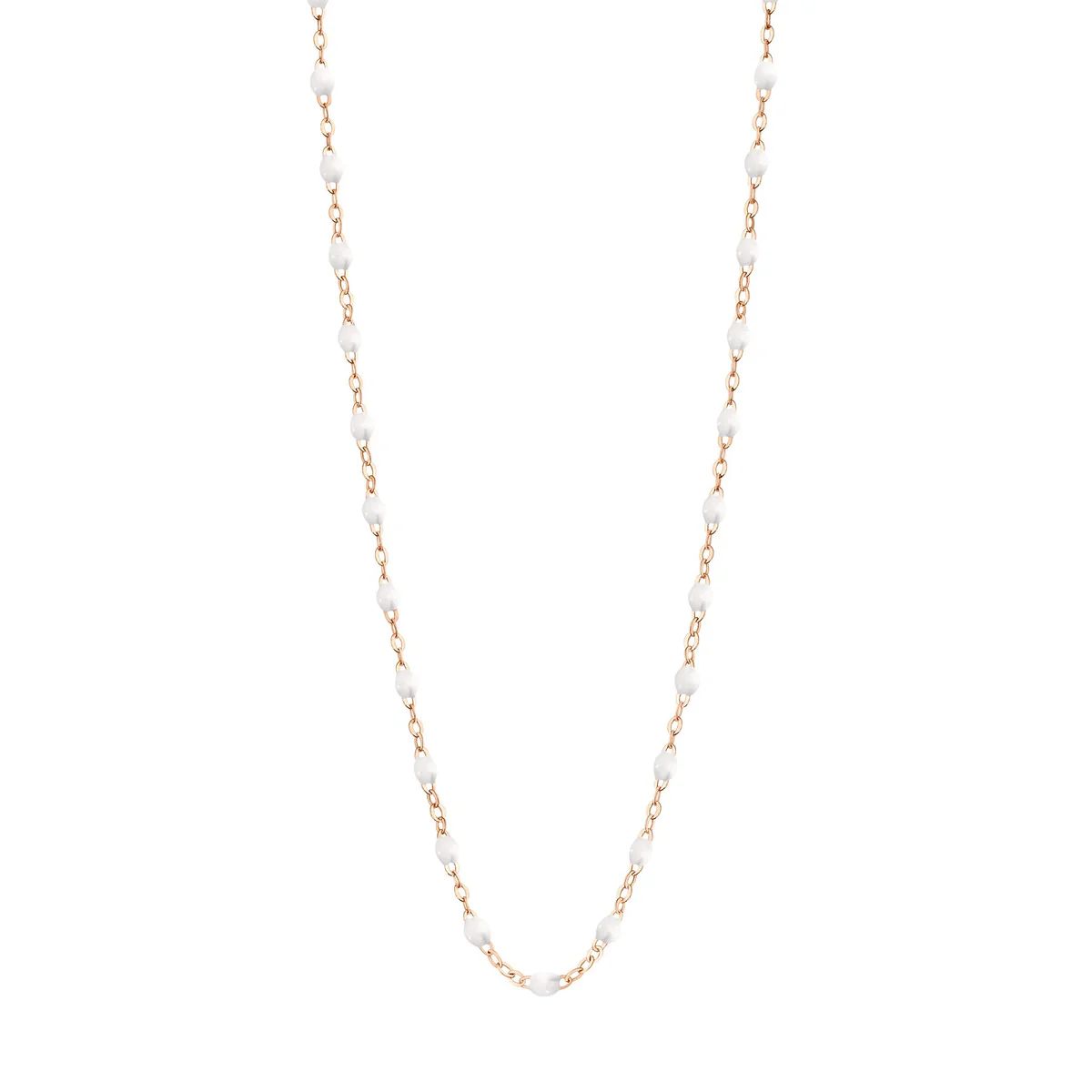 collier blanc classique gigi, or rose, 50 cm