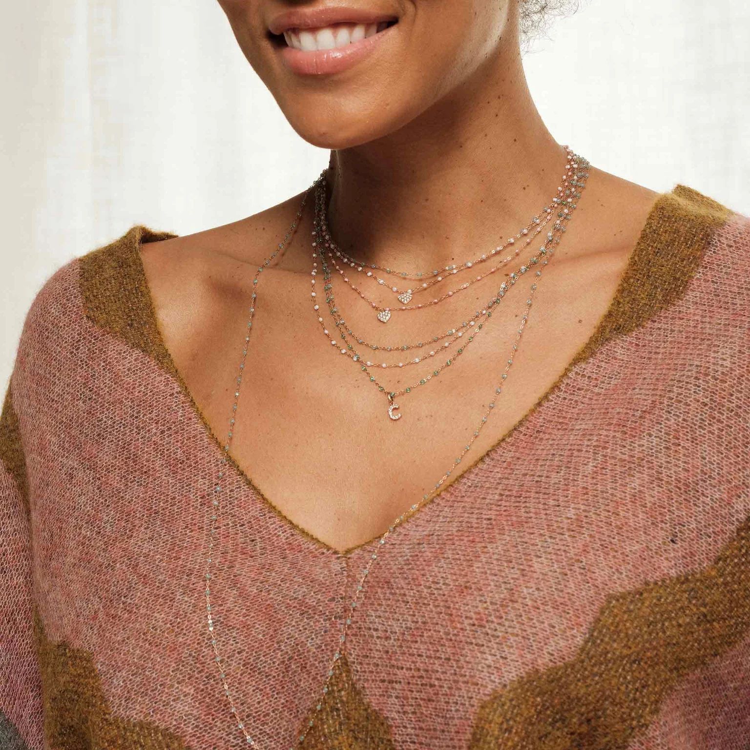 collier opale classique gigi, or jaune, 50 cm