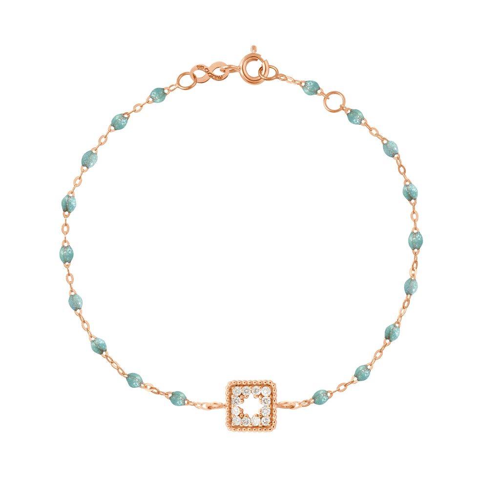 bracelet glacier trésor, diamants, or rose, 17 cm
