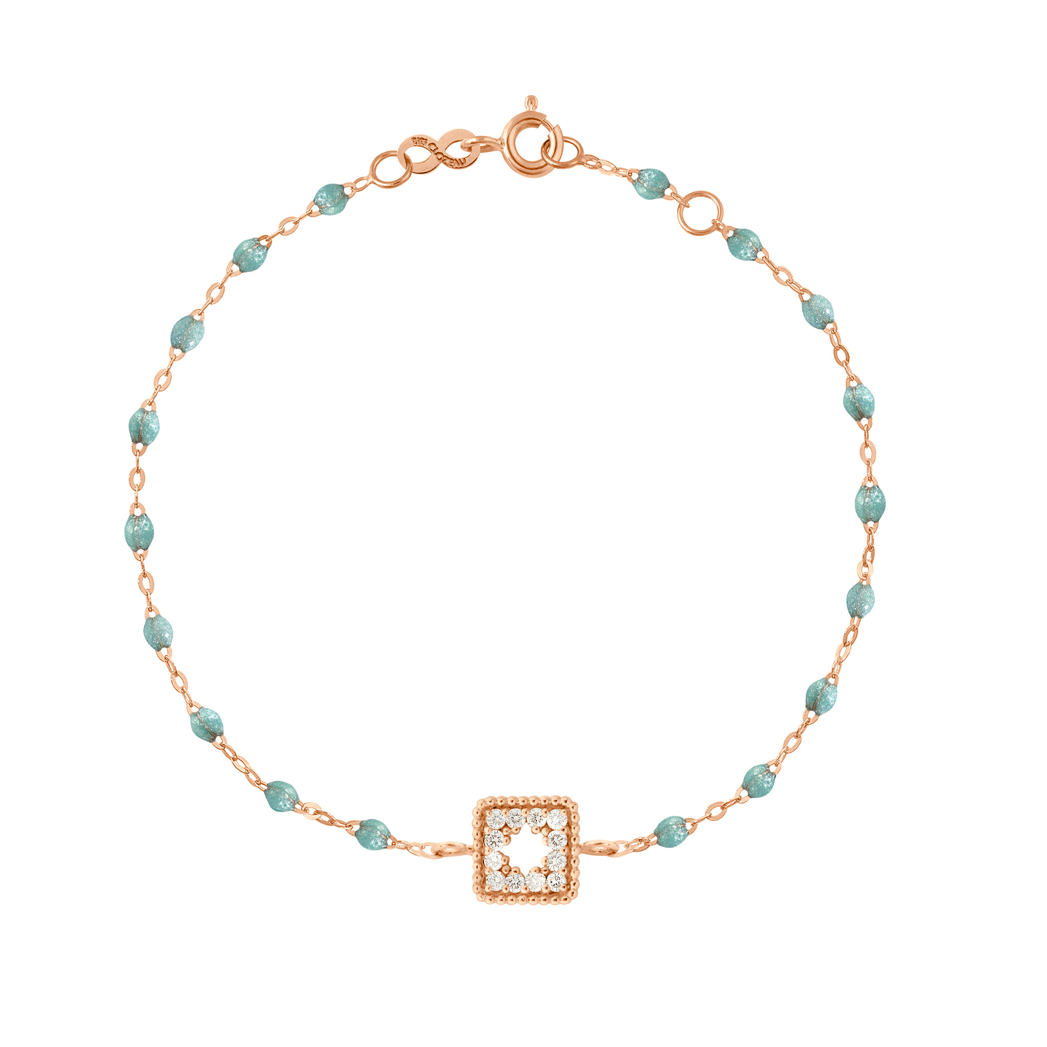 bracelet glacier trésor, diamants, or rose, 17 cm