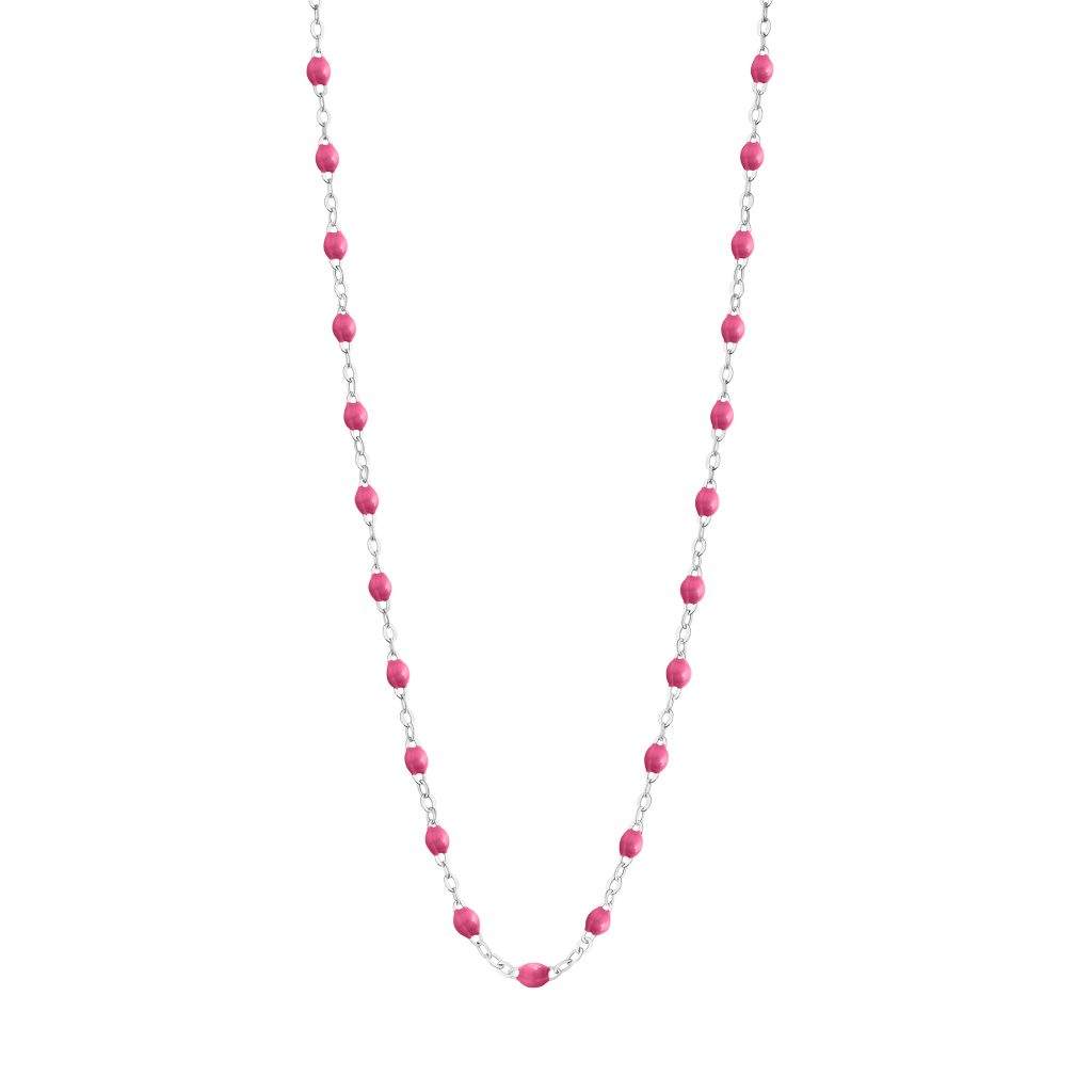 collier bonbon classique gigi, or blanc, 42 cm