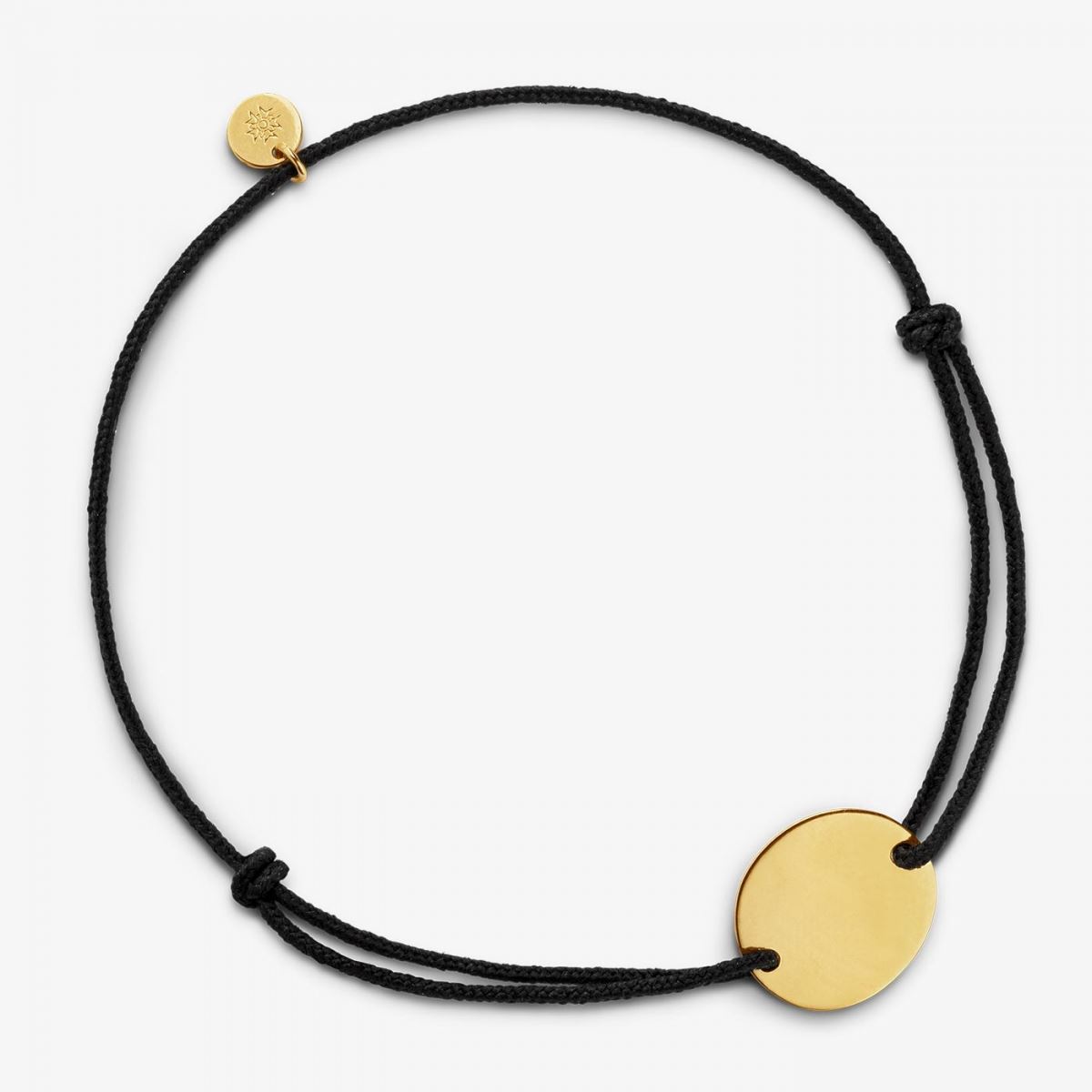 bracelet cordon gourmette galet, or jaune