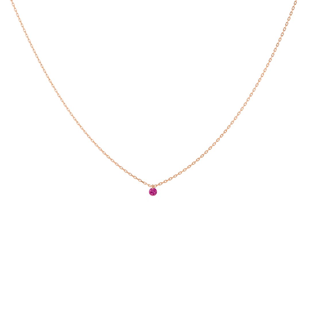 collier mini confetti rubis, or rose