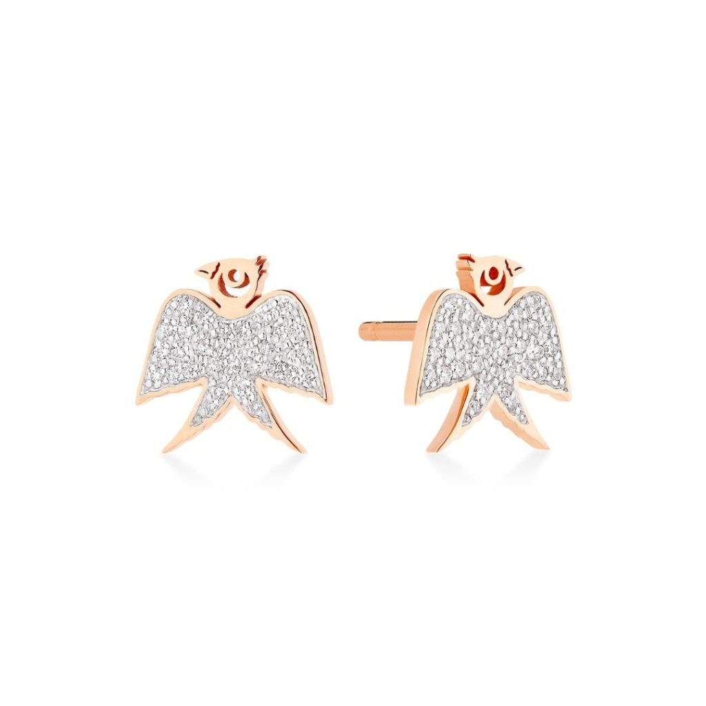 boucles d'oreilles georgia diamants, or rose