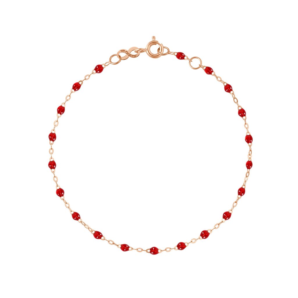 bracelet rubis classique gigi, or rose, 17 cm.