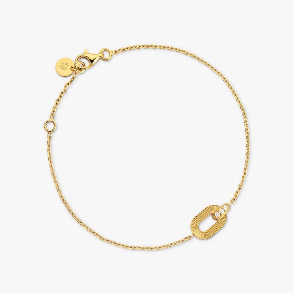 bracelet ruban, or jaune