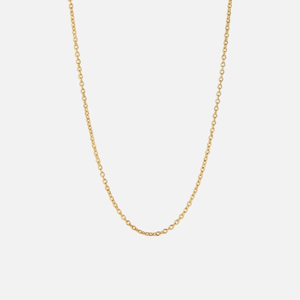 chaîne forçat rond, or jaune, 60 cm