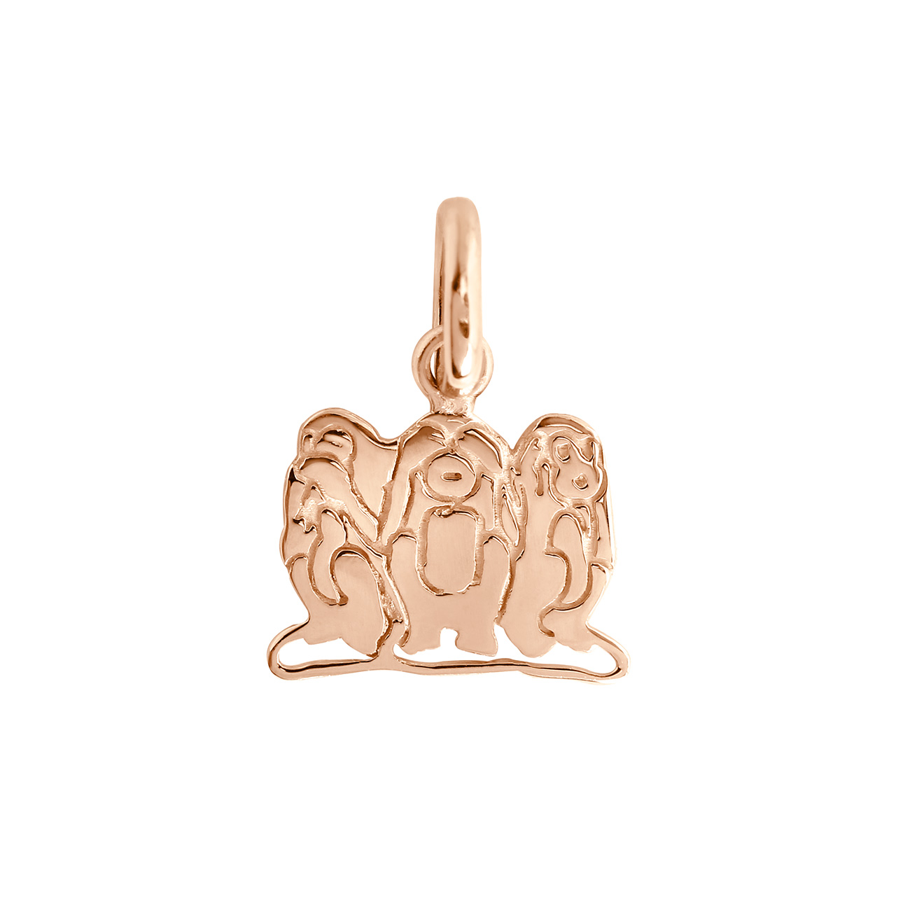 pendentif trois singes, or rose