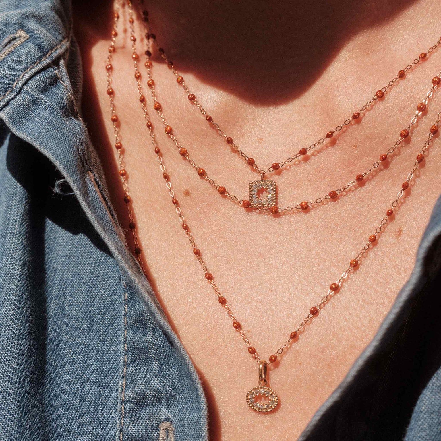 collier fauve classique gigi, or jaune, 42 cm