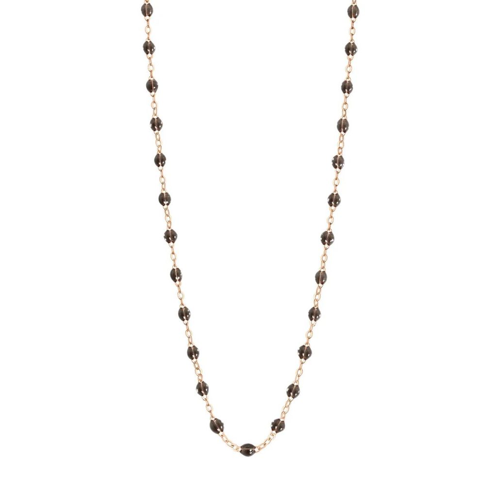 collier quartz classique gigi, or rose, 50 cm