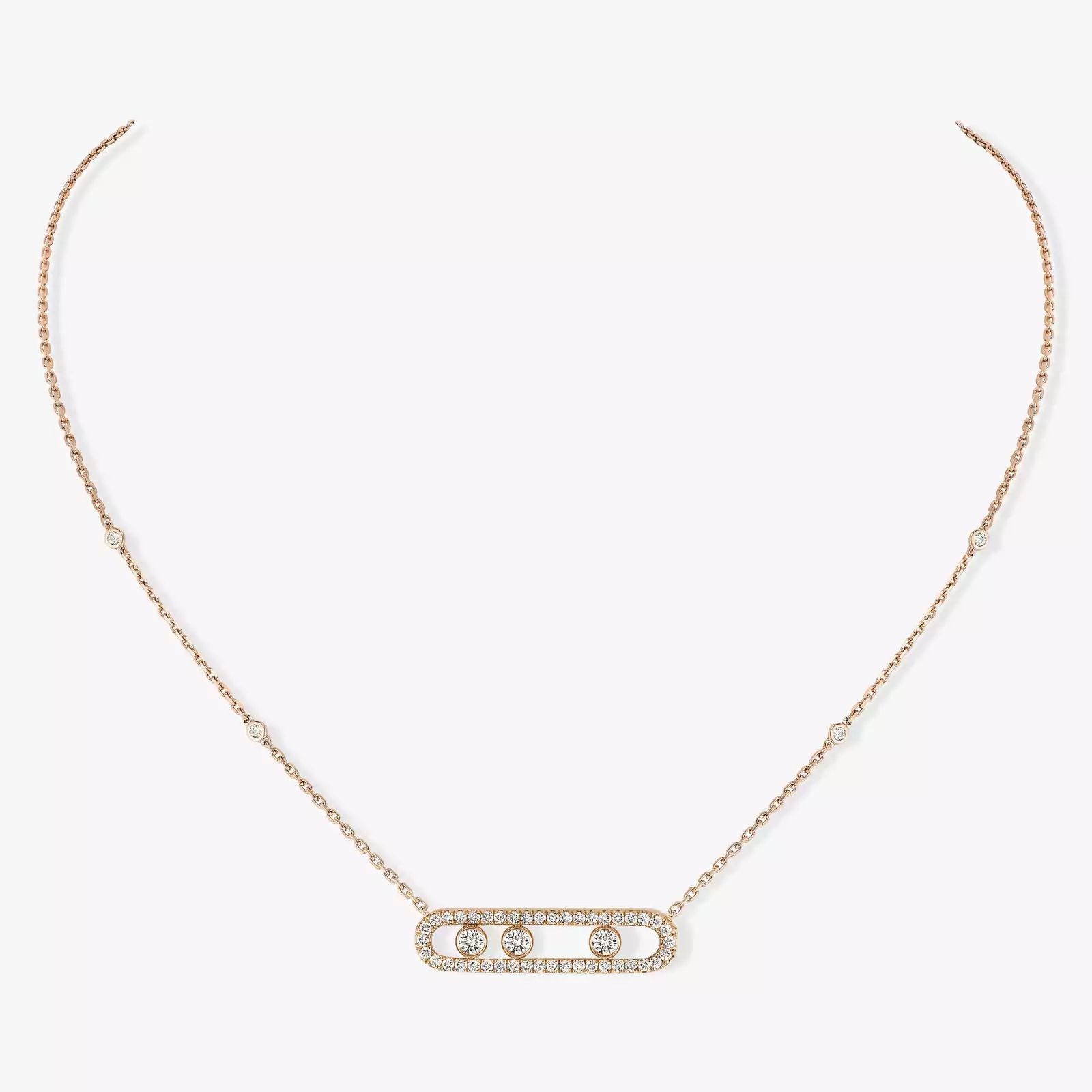 collier move pavé, or rose