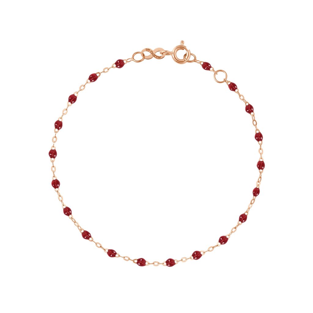 bracelet rouge classique gigi, or rose, 17 cm