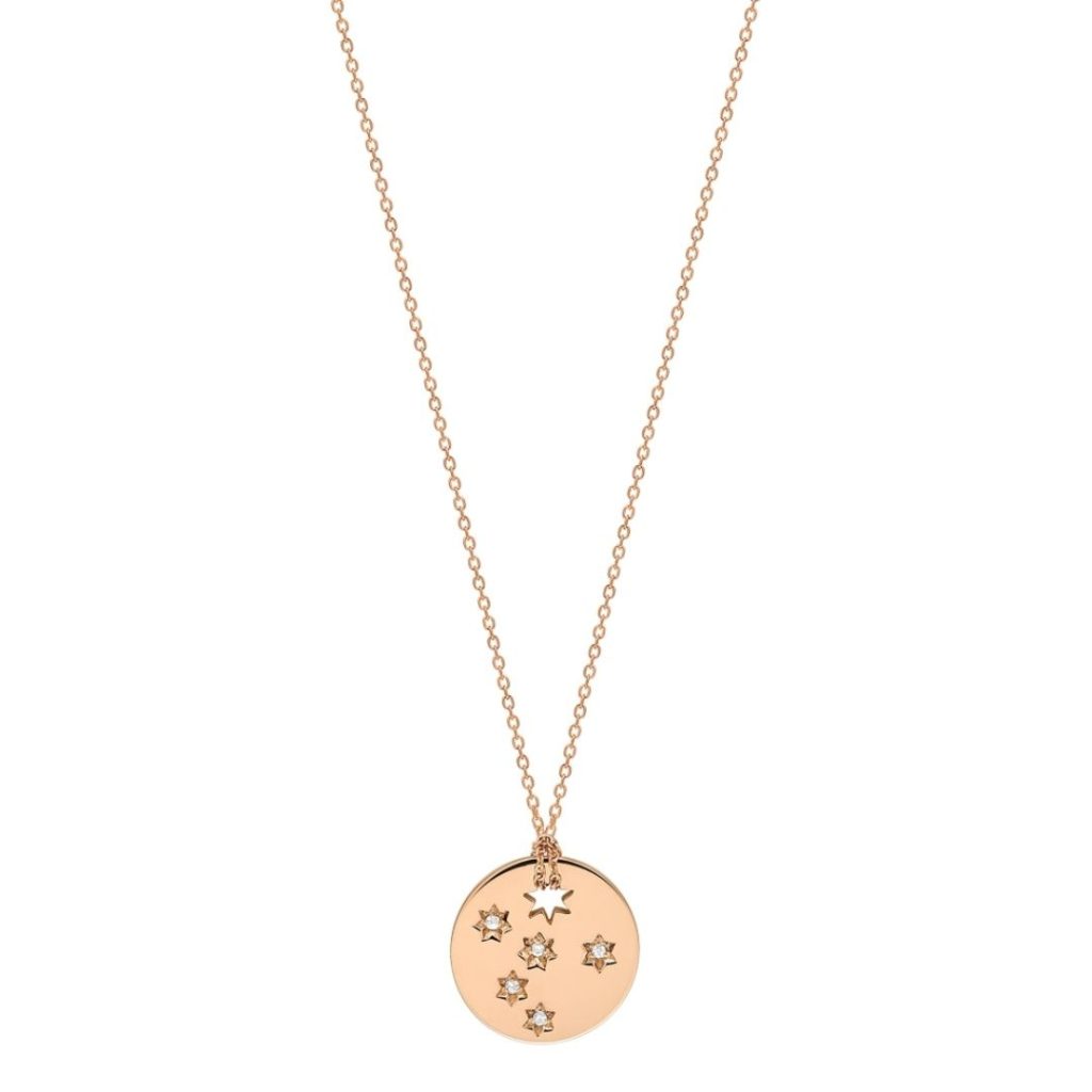 collier mini milky way diamant, or rose