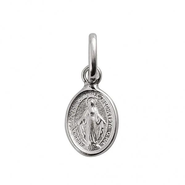 pendentif petite madone, or blanc