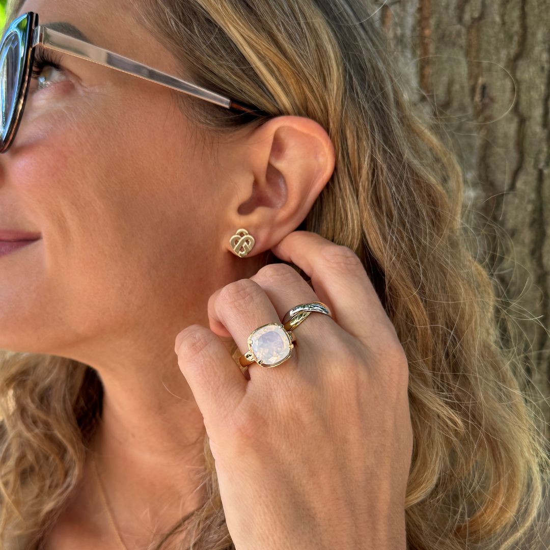 bague tresse pm, or jaune et or blanc