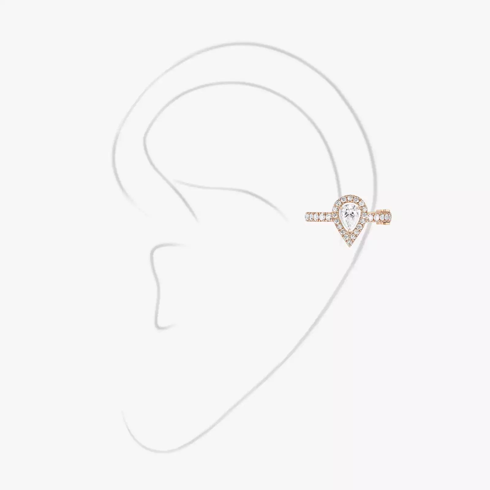 mono clip milieu my twin diamant poire, or rose