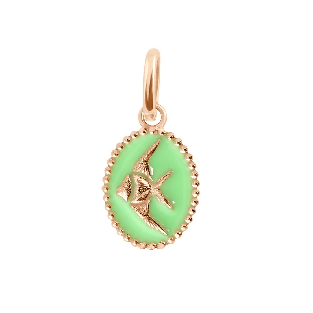 pendentif anis poisson ange, or rose
