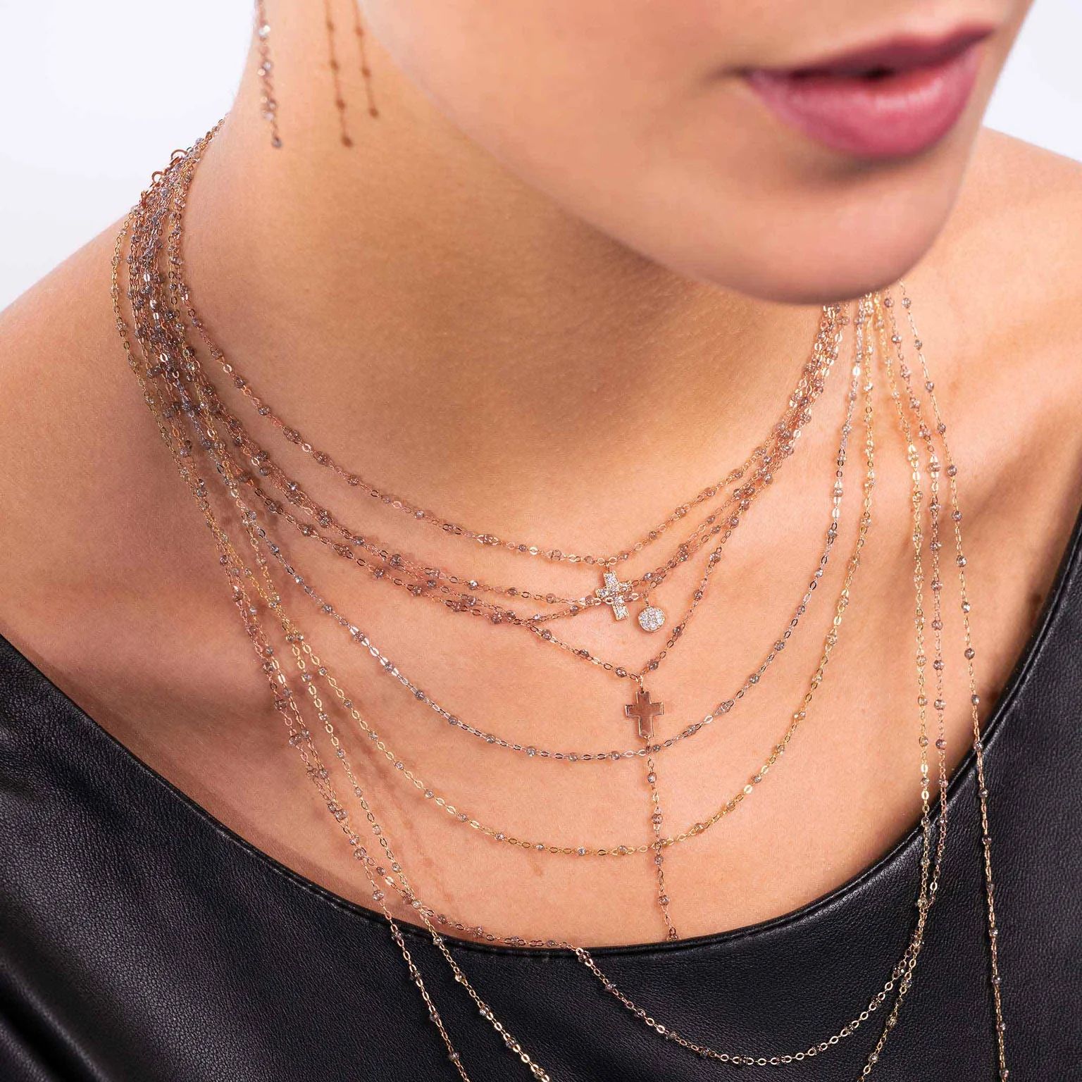collier sparkle classique gigi, or rose, 50 cm